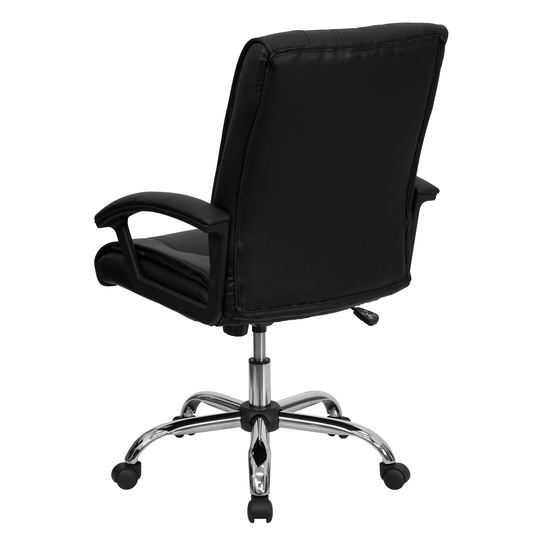 Mid-Back LeatherSoft Swivel Manager's Office Chair with Arms