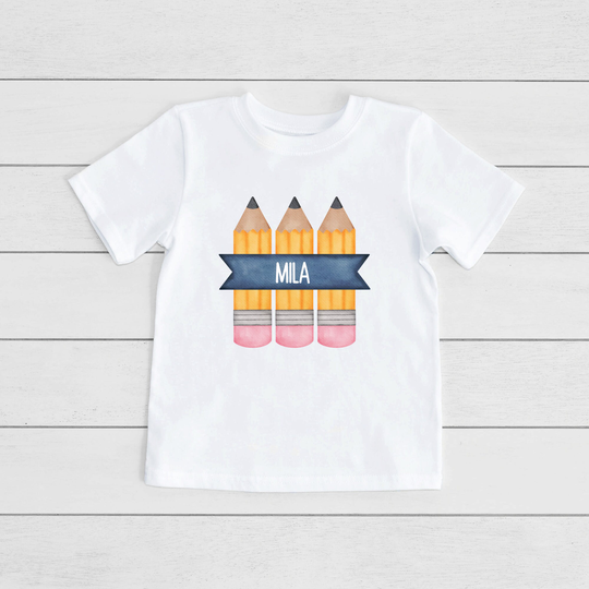 Personalized Back To School Shirt, Pencil Name 1st Day Of First School, Custom Teacher Shirt