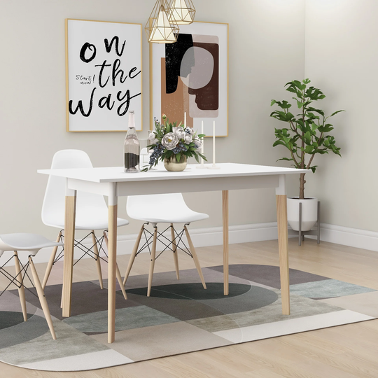 47" Modern Dining Table with Solid Wood Leg
