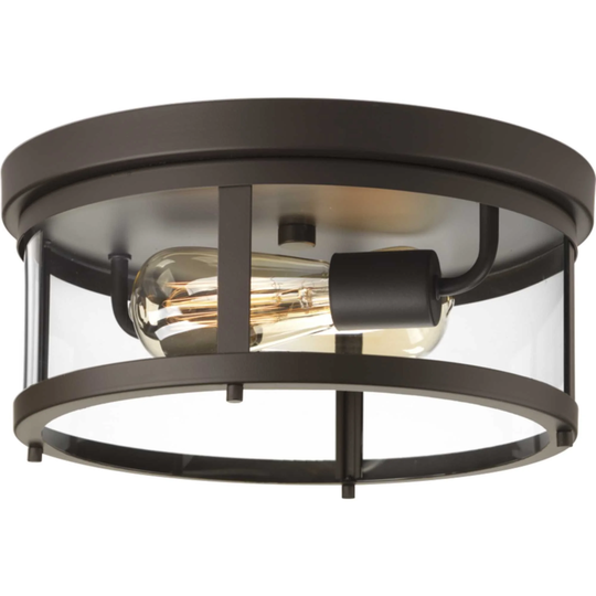 Progress Lighting Gunther 2 Light 13" Wide Indoor / Outdoor Flush