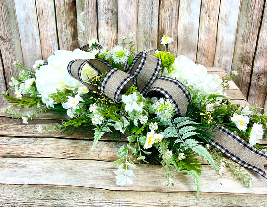 Floral Centerpiece, Table Arrangement, Farmhouse Decor, White Mother's Day Gift, Peony Rustic Wedding