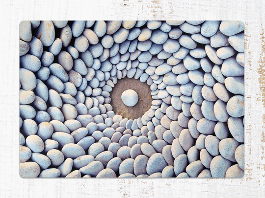 Pebbles Chair Mat, Gray Splat White Vinyl Floor Rock Protective Pvc Office Room Rug, Kids Decor, Splash Mat