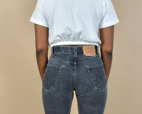 Levi's 505 Size 28 Faded Black Regular Fit Straight Leg Jeans