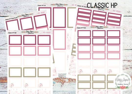 Classic Hp Rose Bouquet Colorful Boxes | Planner Functional Stickers Valentines