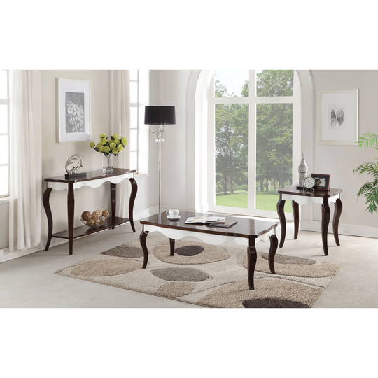 ACME Mathias Sofa Table, Walnut & White - 1 Piece