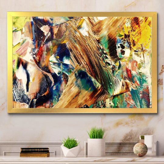 Designart 'Colorful Abstract Painting Strokes VI' Modern Framed Wall Art