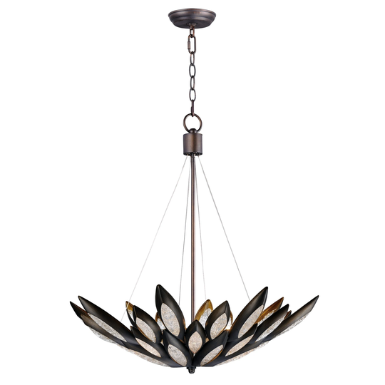 Lotus 8-light 30.5" Wide Metal Pendant - Burnished Bronze