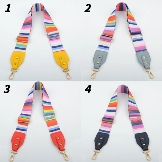 2 Pcs Shoulder Strap Colorful Ethnic Style Bag With Adjustable Long Women's Bag Widened 5cm Decompression Contrast Color
