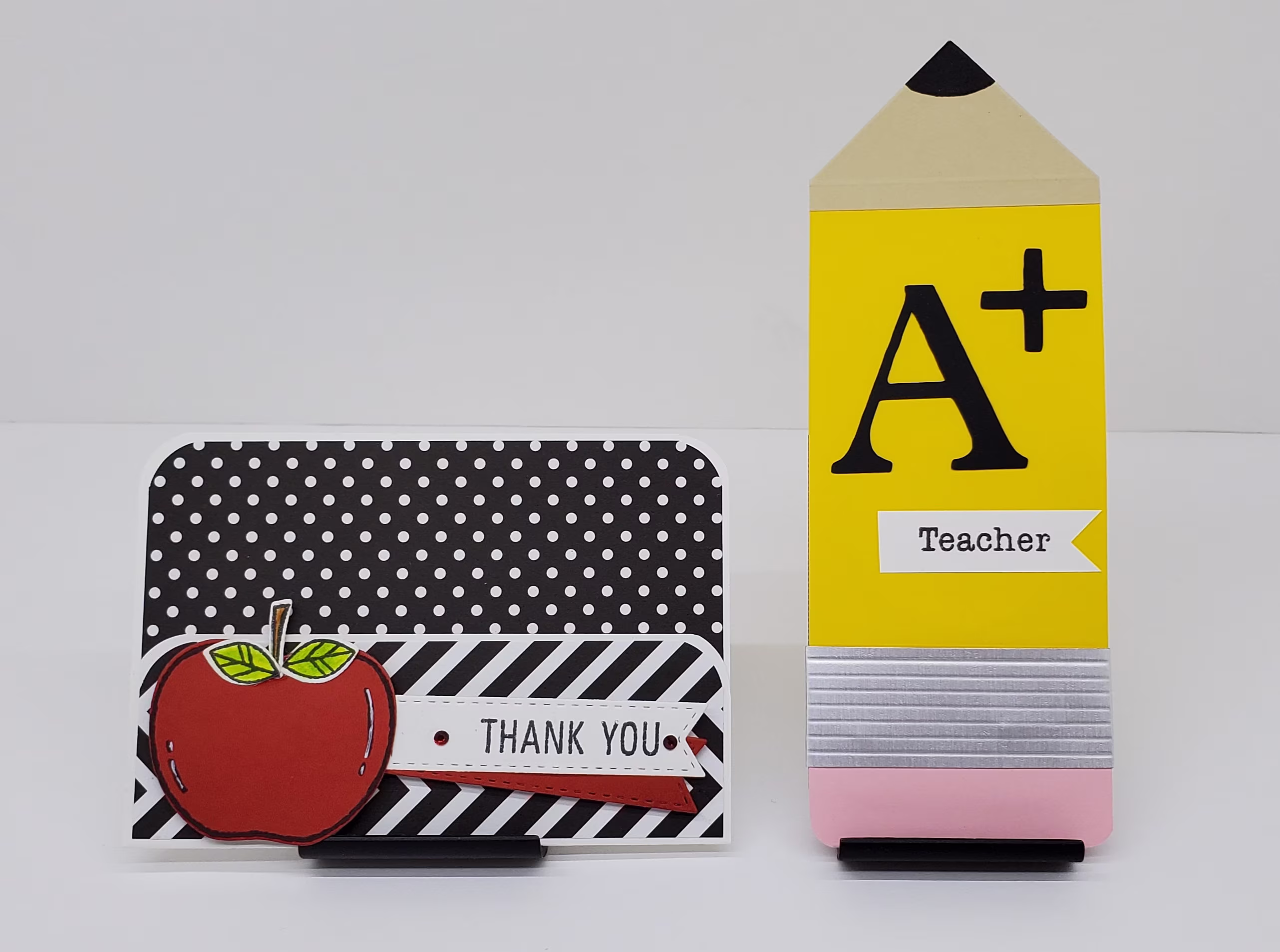 Set Of 2, Pencil A+ Teacher Gift Card Holder & Apple Thank You For Teachers, Back To School Gift/Teacher Appreciation