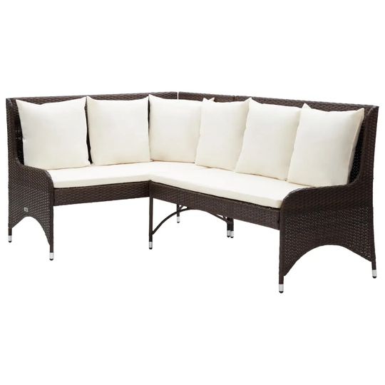 Garden Corner Sofas 2 pcs Poly Rattan Brown