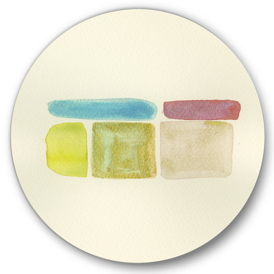 Designart 'Cubist Color Composition II' Mid-Century Modern Metal Circle Wall Art