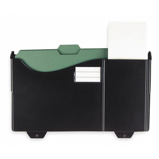 Officemate Wall Rack Add-On Pocket: 1 Compartments, Plastic, Black 21722 - 1 Each