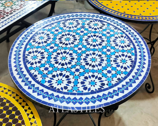 Handmade Mosaic Table For Outdoor Patio, Ceramic Table, Indoor Table, Customizable Tile Design, Handcrafted Table, Tile Decor, Dining