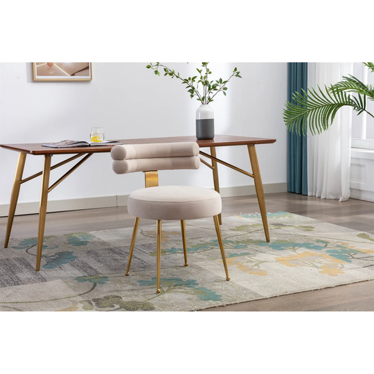 Velvet Upholstered Armless Accent Chair