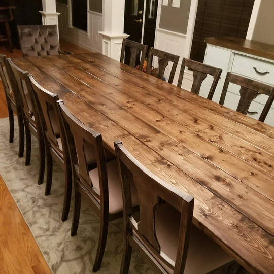 Long Farmhouse Table, Large Farm Rustic Custom Dining Room Barn Massive Wood Table