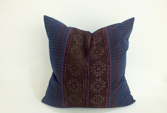Blue Pillow Case Ethnic Sofa Cushion-Cover Vintage Textile Decorative Throw Cushion Cross Stitch Textiles Beanbags & Ottoman Pillowslip
