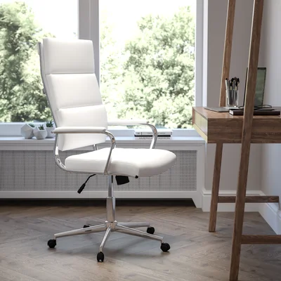 Arturs High Back LeatherSoft Contemporary Panel Executive Swivel Office Chair