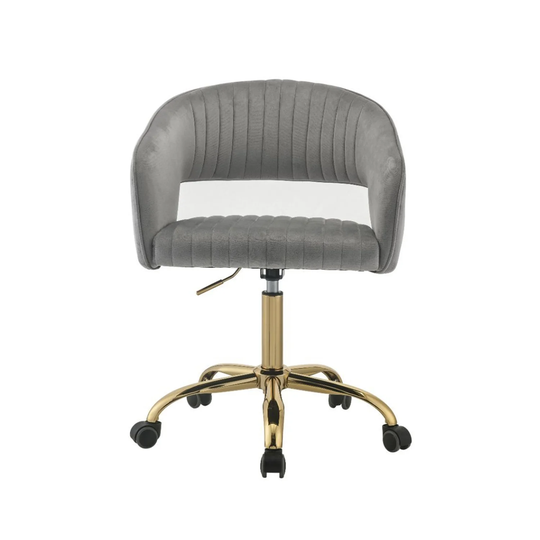 Upholstered Adjustable Office Chair in Gray
