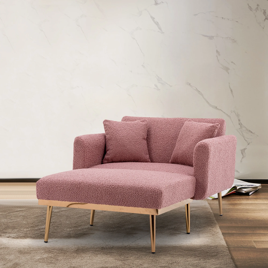 Tufted Chaise Padded Seat Lounge Chair Accent Chair Living Room Chair & Ottoman Sets