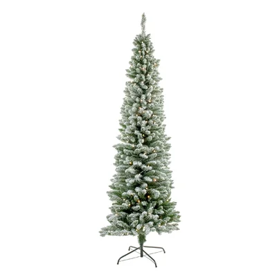 Prelit Pencil 6.9' White Spruce Artificial Christmas Tree
