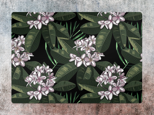 Dark Garden Chair Mat, Green Splat White Vinyl Floor Floral Protective Flooring, Kids Room Decor