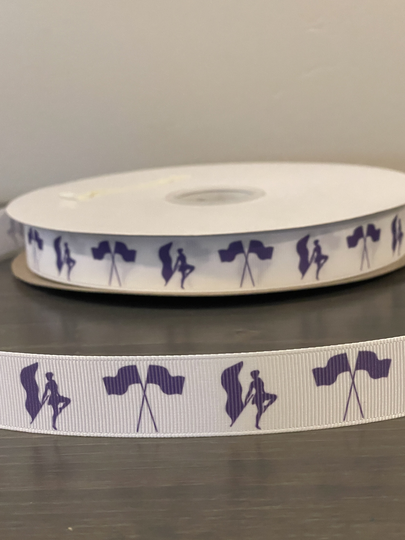 Color Guard Ribbon in Purple, 7/8" Grosgrain Ribbon, Gift