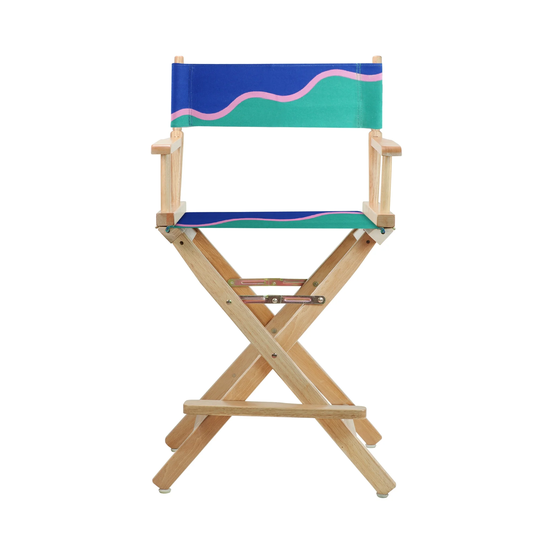 24" Director's Chair Natural Frame-Wavy Wave - 23"W x 19"D x 39.5"H
