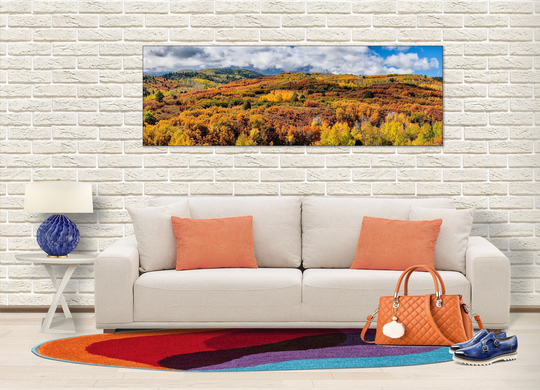 Telluride Colorado Aspen, Dallas Divide, Autumn Color, Canvas Wrap, Ridgway Colorado, Aspen Tree Art, Panorama, Living Room Art