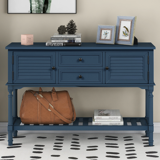 Living Room Console Table Sofa Table with Drawers, Cabinets & Shelf