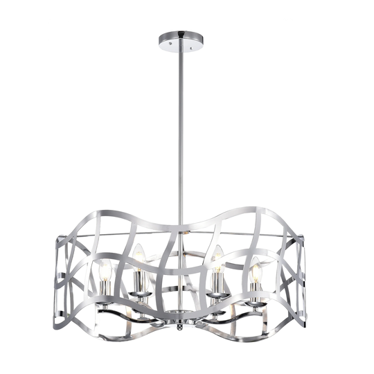 Modern 6-light Chrome Pendant