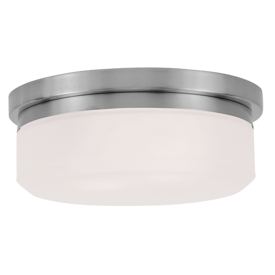 Livex Lighting Stratus Steel and Opal Glass 2-light Ceiling-mount Light Fixture