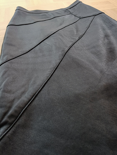 Vintage Black 1980S Patchwork Leather Pencil Skirt