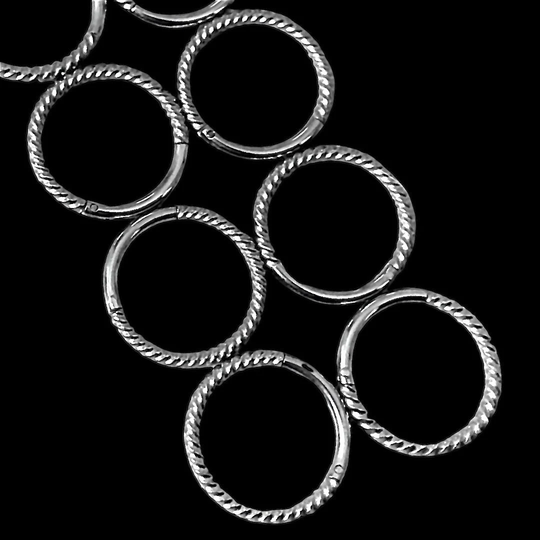 Textured 10 Set Ring Stack Stainless Steel Clickers For Stretched Ear Hangers 16 Gauge Hinged Segment Ring Set Stackable Seamless