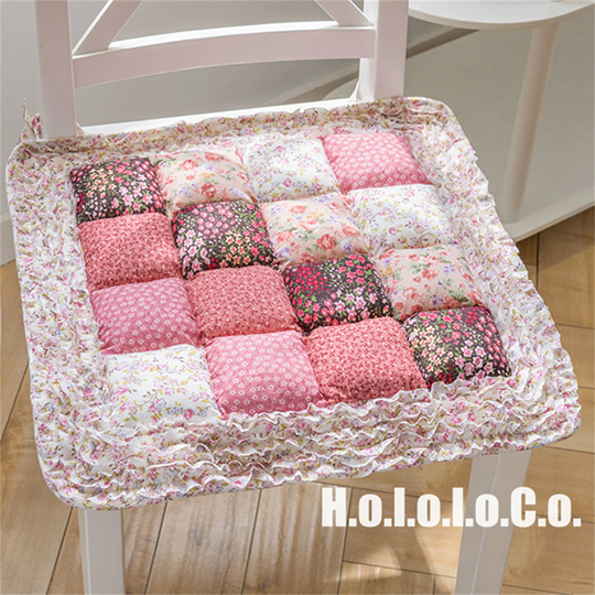 Multi-Patterns 18/20''soft Floral Square Seat Pad With Ties, Chair Cushion, Falbala Sofa Cushion, Office Cushion, Floor Cushion, Chair