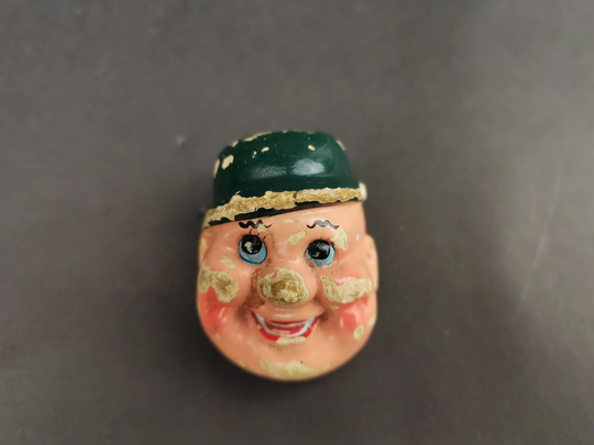 Vintage Oliver Hardy Pencil Sharpener Laurel & Novelty Hand Painted Composition Plastic Metal