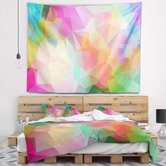 Designart 'Multi Color Polygonal Mosaic Pattern' Abstract Wall Tapestry