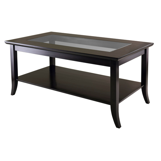 Genoa Rectangular Coffee Table, Espresso - 40 x 22.28 x 18.03 inches