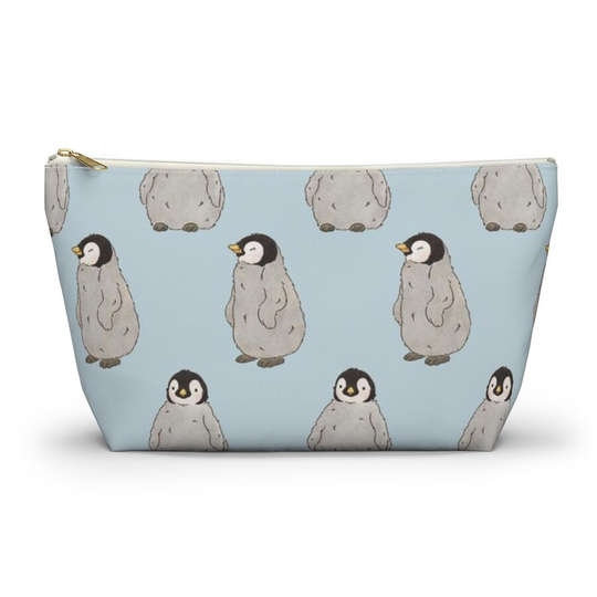 Penguin Pouch, Pencil Case, Animal Custom Teacher Bridesmaid Cosmetic Bag, Zipper Makeup Accessory Pouch