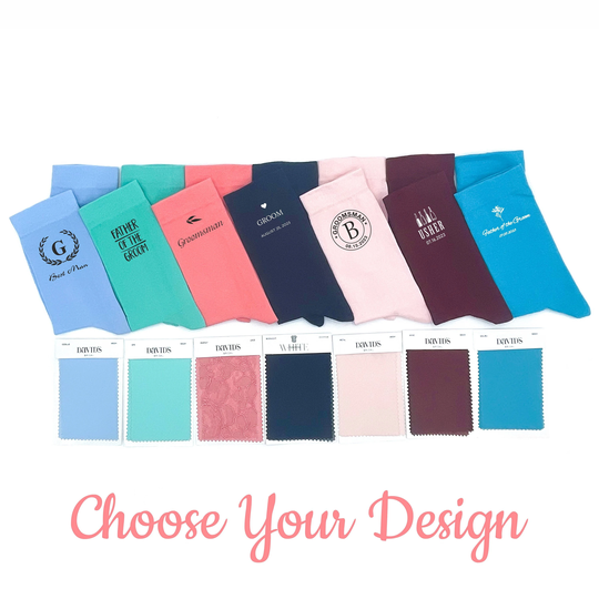 Davids Bridal Socks Groom Petal Color Socks, Groomsmen Dress Midnight Socks Medium Tube Ice Blue Boots Colorful Wedding