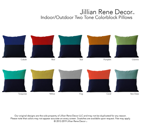 Custom Outdoor Color Block Pillow Cover | 20x20 By Jillianrenedecor - Two Tone Colorblock