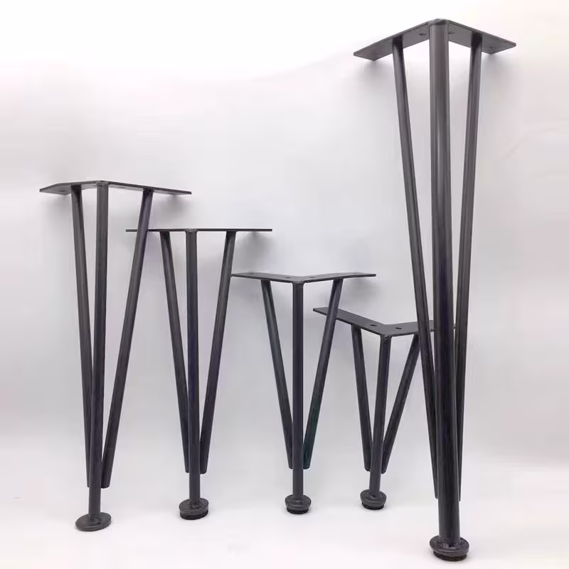 Furniture Legs Metal Golden Black Sofa Table Feet Bathroom Cabinet Support Tv Foot, Raised Foot Pad Pack Of 4