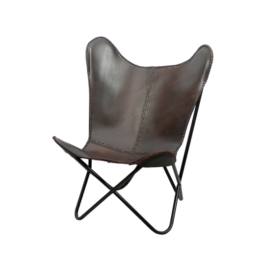 Dark Brown Butterfly Leather Chair