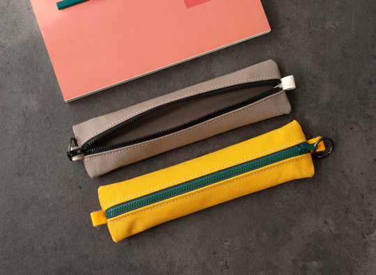 Slim Canvas Pencil Case, Small Colored Pen Pouch Cotton Zipper Organizer Mother's Day Holiday Gift For Kids Teachers