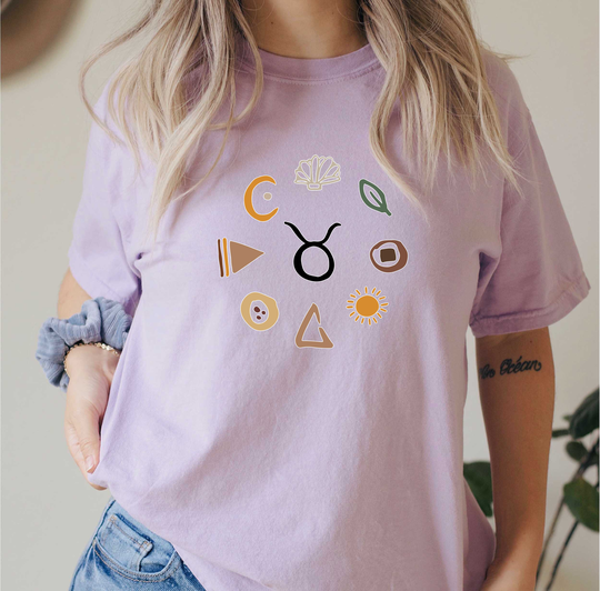 Comfort Colors Zodiac Sign Shirt, Taurus Top, T-Shirt, Comfy Oversized Boho Shirt