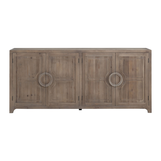 Waylon 79" Reclaimed Pine Hand Carved 4-Door Sideboard