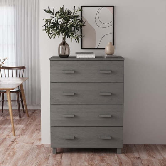 Sideboard Light Gray 31.1"x15.7"x40.7" Solid Wood Pine
