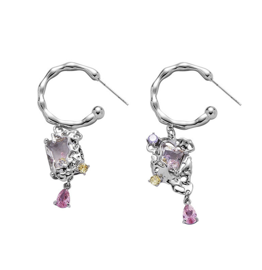 Dreamy Color Earring Colorful Crystal Earrings Drop Rhinestone Statement Gift For Her