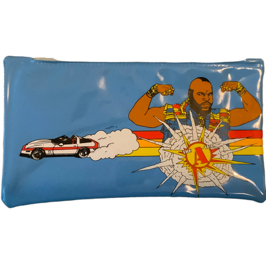 Vintage 1983 The A-Team Mr. T Pencil Pouch Case Original B.a. Baracus Blue Vinyl