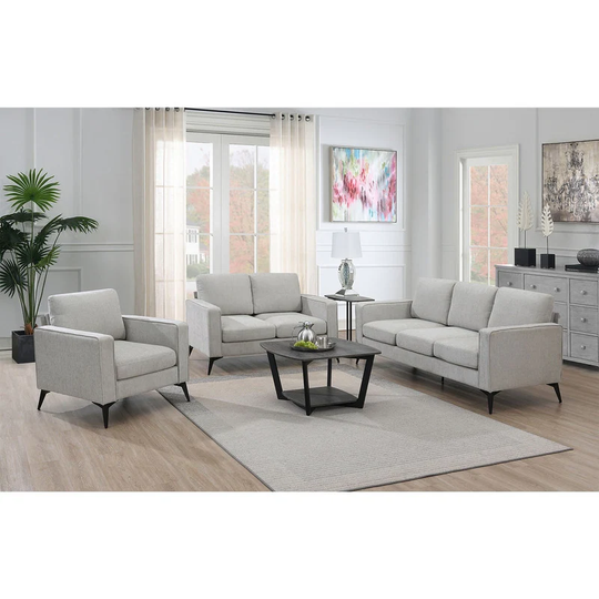 3-Piece Upholstered 1+2+3 Seat Sofa Sets, Sofa+Loveseat+Chair