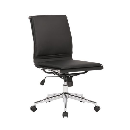 Porthos Home Trent PU Leather Armless Office Chair, Adjustable Seat